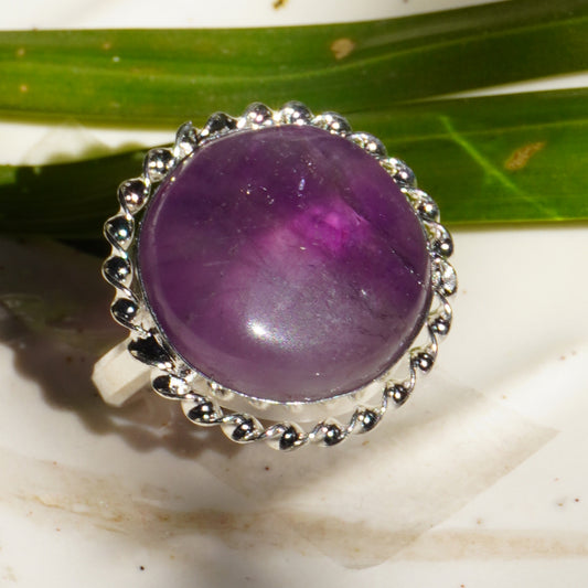 Real Amethyst Crystal Ring