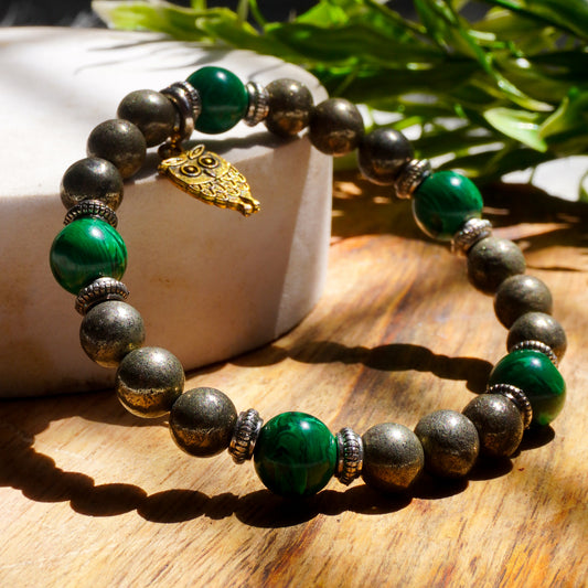 Goldsmith's Dreams Intention Fancy Bracelet (Pyrite Crystal,Malachite Crystal)