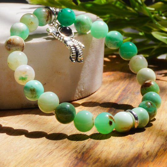 Chrysoprase Crystal - The World Of Joy , Cosmic Knowledge And Enlightenment Fancy Bracelet