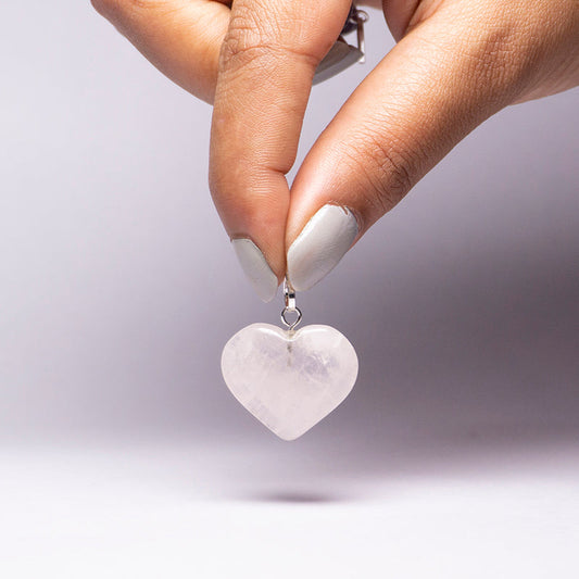 Rose Quartz Crystal Heart Pendant