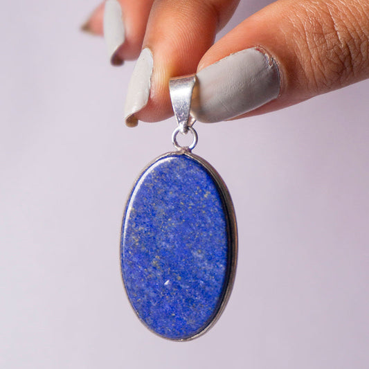 Lapis Lazuli Crystal Oval Pendant