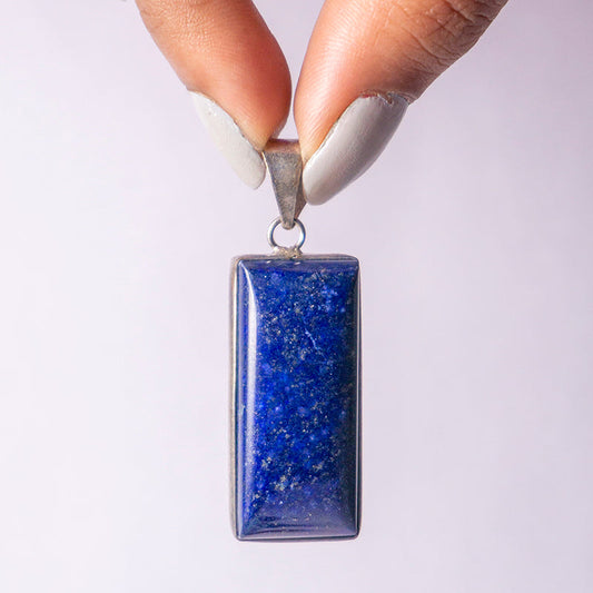 Lapis Lazuli Crystal Rectangle Pendant