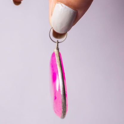 Pink Onyx Crystal Teardrop Pendant