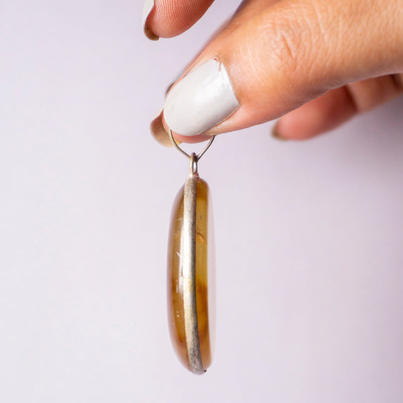 Sardonyx Crystal Oval Pendant
