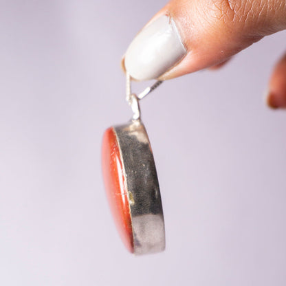 Red Tiger's Eye Crystal Round Pendant