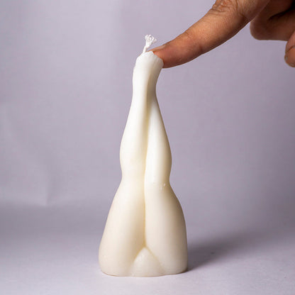 Female Leg Figure Candle White