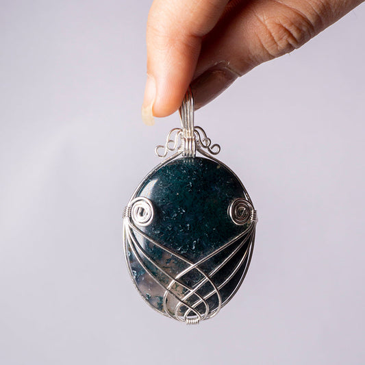 Moss Agate Crystal Pendant