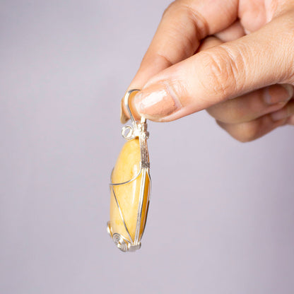 Yellow Aventurine Crystal And Stone Necklace Oval Pendant Jewellery