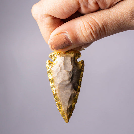 Peach Moonstone Crystal Arrowhead Pendant