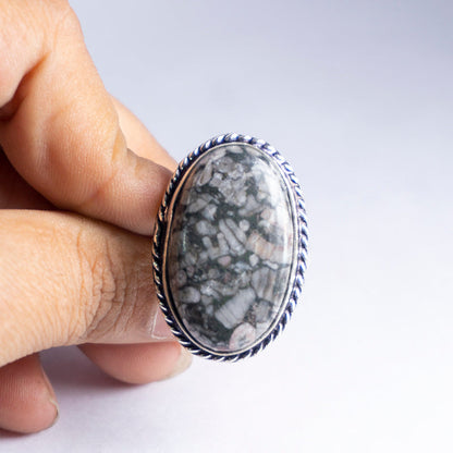 Leopard Skin Jasper Crystal Ring