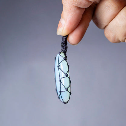 Opalite Crystal Crochet Pendant