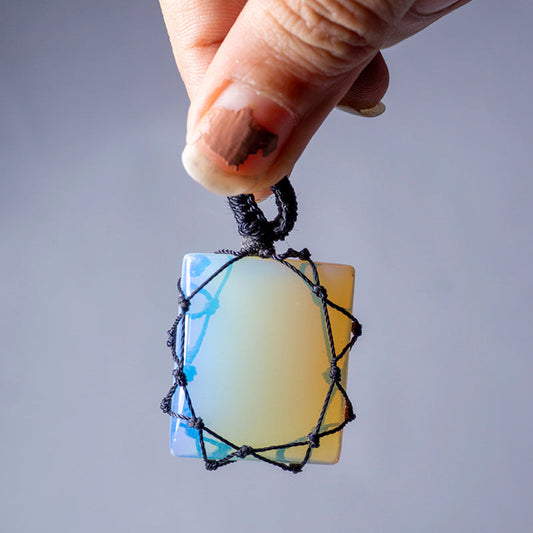 Opalite Crystal Crochet Pendant