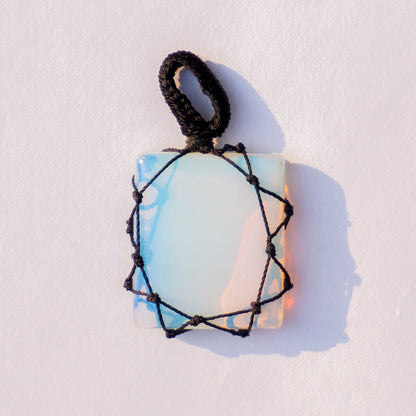 Opalite Crystal Crochet Pendant