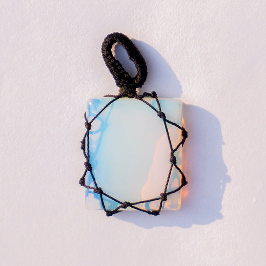 Opalite Crystal Crochet Pendant