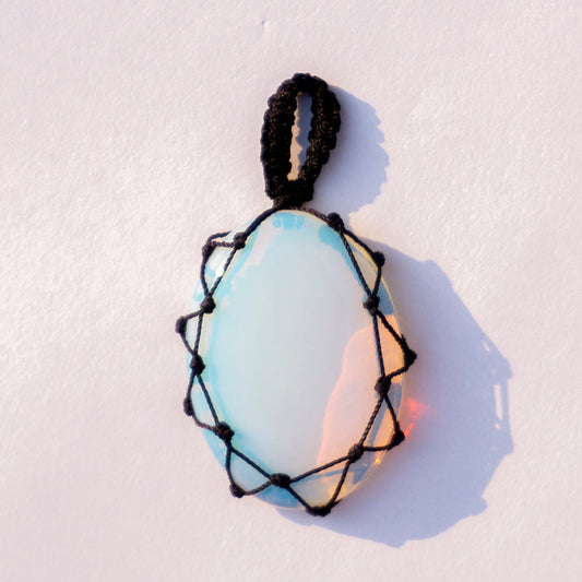 Opalite Crystal Crochet Pendant