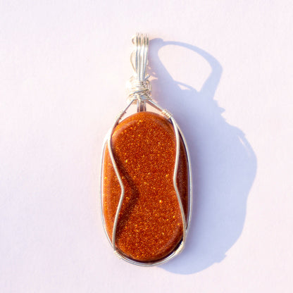 Goldstone Crystal Oval Pendant