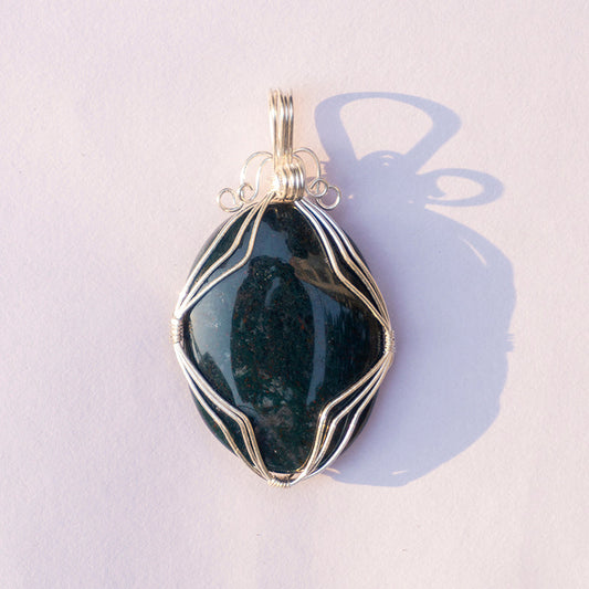 Moss Agate Crystal Pendant Jewellery