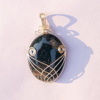 Moss Agate Crystal Pendant