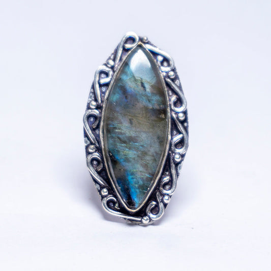Labradorite Crystal Ring