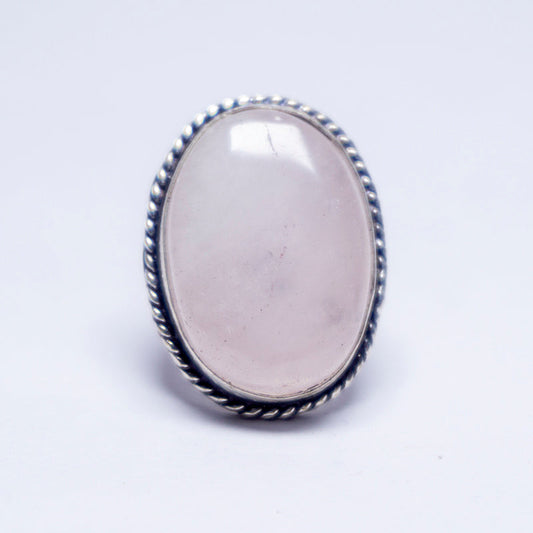 Rose Quartz Crystal Ring