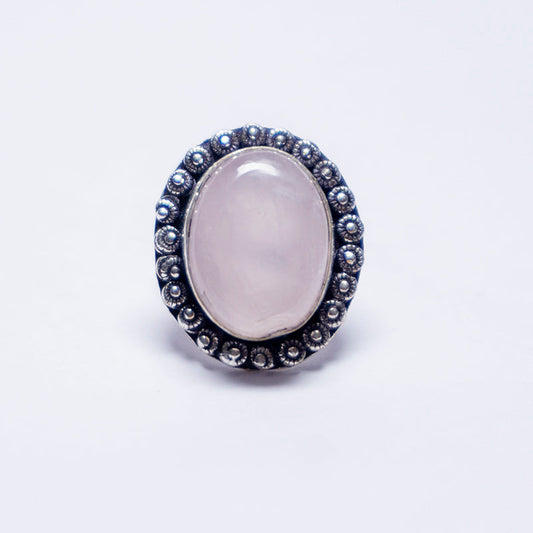 Rose Quartz Crystal Ring