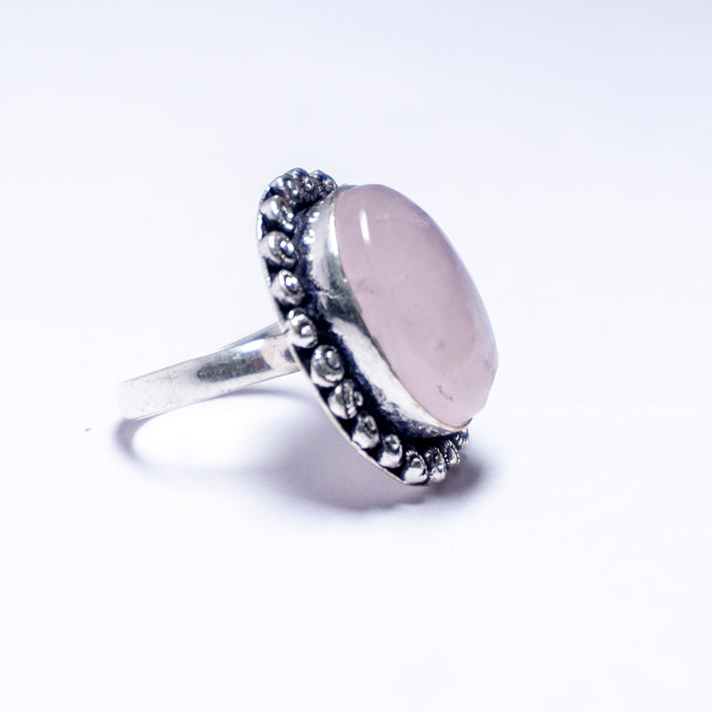 Rose Quartz Crystal Ring