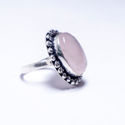Rose Quartz Crystal Ring