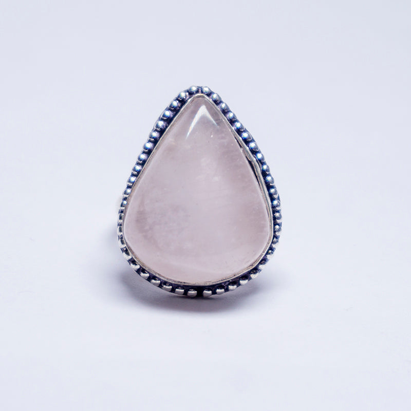 Rose Quartz Crystal Ring