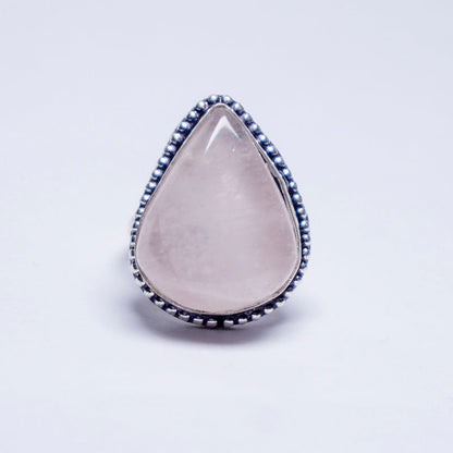 Rose Quartz Crystal Ring