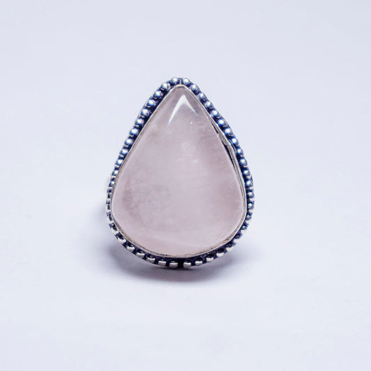 Rose Quartz Crystal Ring