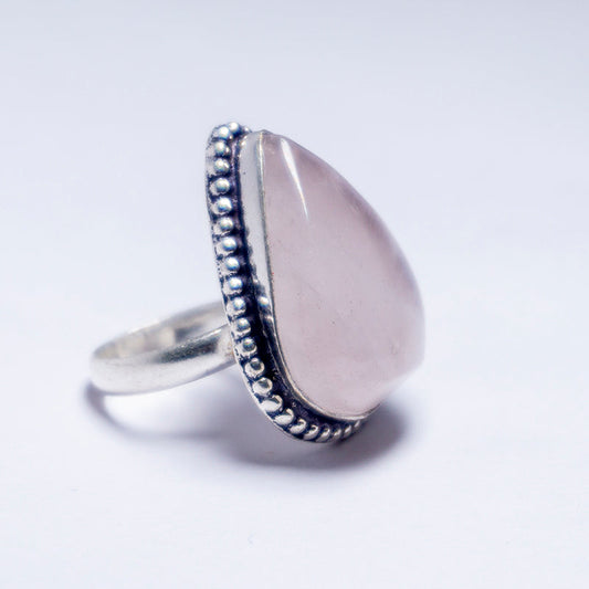Rose Quartz Crystal Ring