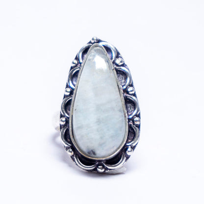 Rainbow Moonstone Crystal Ring