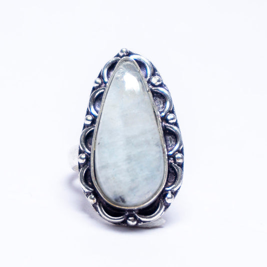 Rainbow Moonstone Crystal Ring