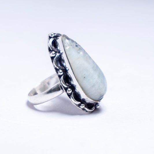 Rainbow Moonstone Crystal Ring