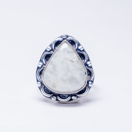 Rainbow Moonstone Crystal Ring
