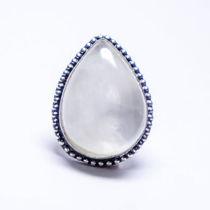 Rainbow Moonstone Crystal Ring