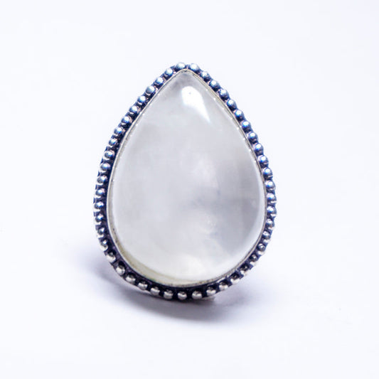 Rainbow Moonstone Crystal Ring