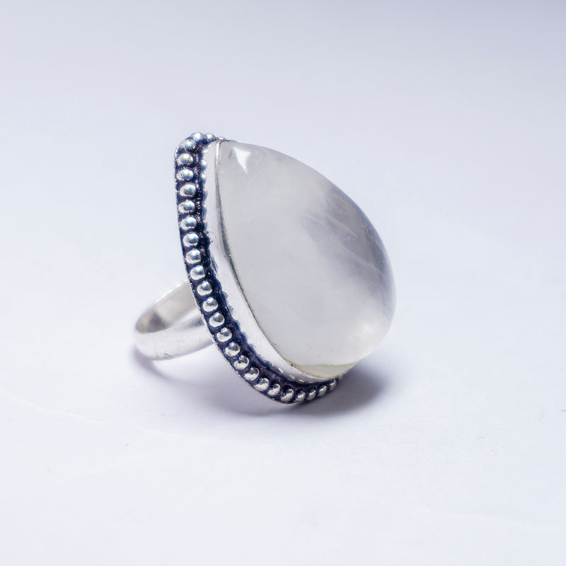 Rainbow Moonstone Crystal Ring
