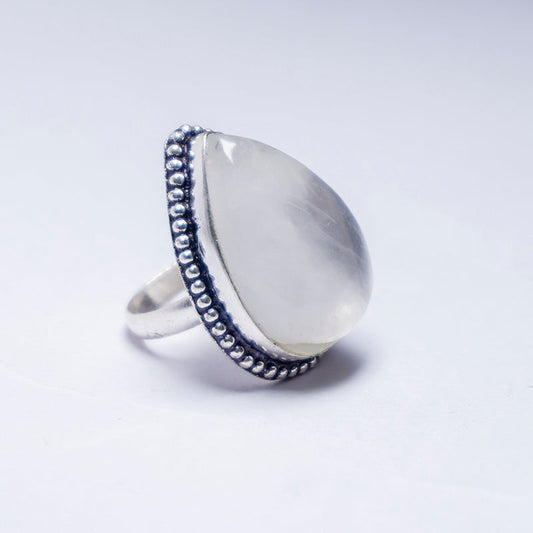 Rainbow Moonstone Crystal Ring