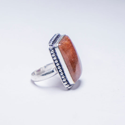 Red Strawberry Quartz Crystal Ring