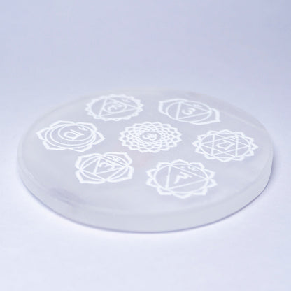 Chakra Selenite Crystal Slab