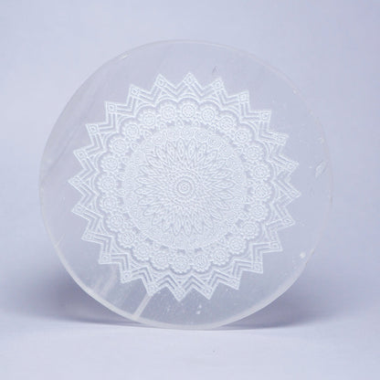 Mandala Selenite Crystal Slab