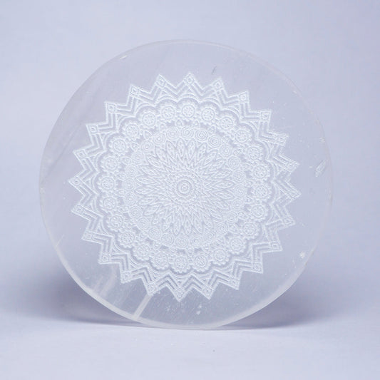 Mandala Selenite Crystal Slab