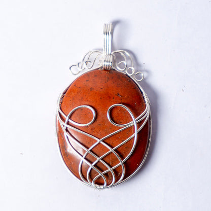 Red Jasper Crystal Oval Pendant