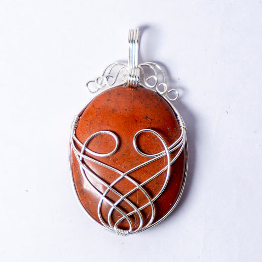 Red Jasper Crystal Oval Pendant