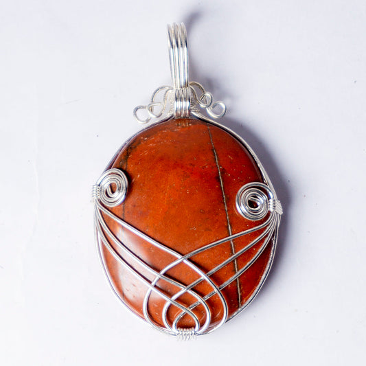 Red Jasper Crystal Oval Pendant
