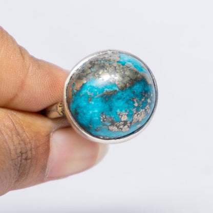 Turquoise Crystal And Stone Ring Jewellery In Sterling Silver