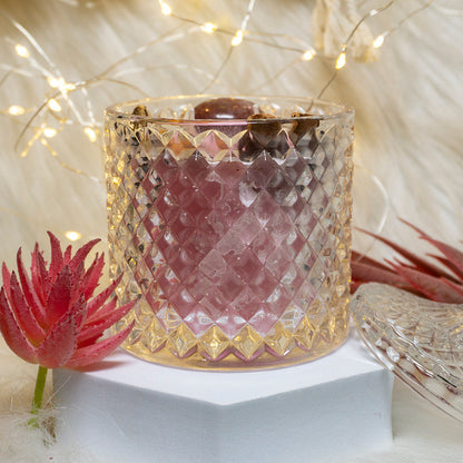 Heart Healer With Strawberry Quartz Intention Candle/Altar Candle/Ritual Candle/Spell Candle