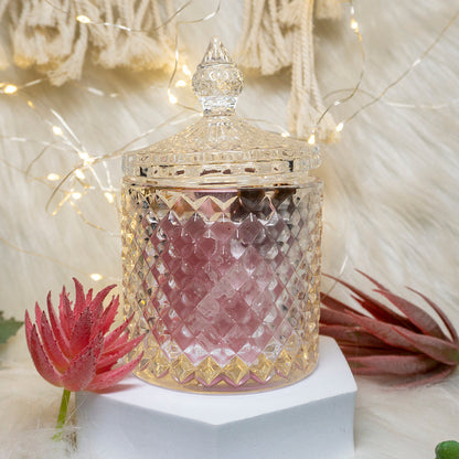 Heart Healer With Strawberry Quartz Intention Candle/Altar Candle/Ritual Candle/Spell Candle