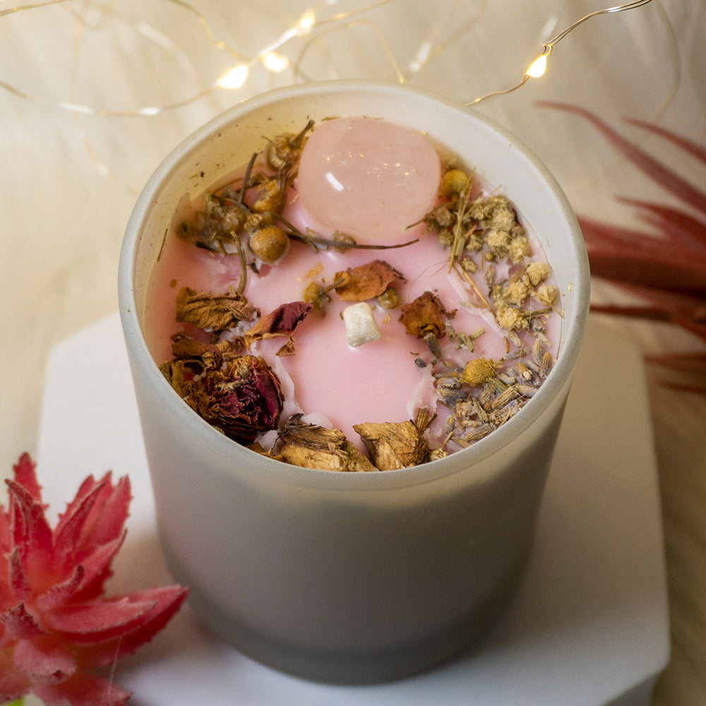 Love Spell With Rose Quartz Intention Candle/Altar Candle/Ritual Candle/Spell Candle